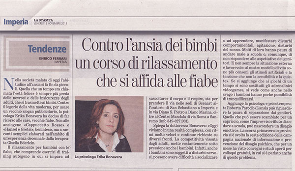 psicologo imperia la stampa ansia fiabe bambini