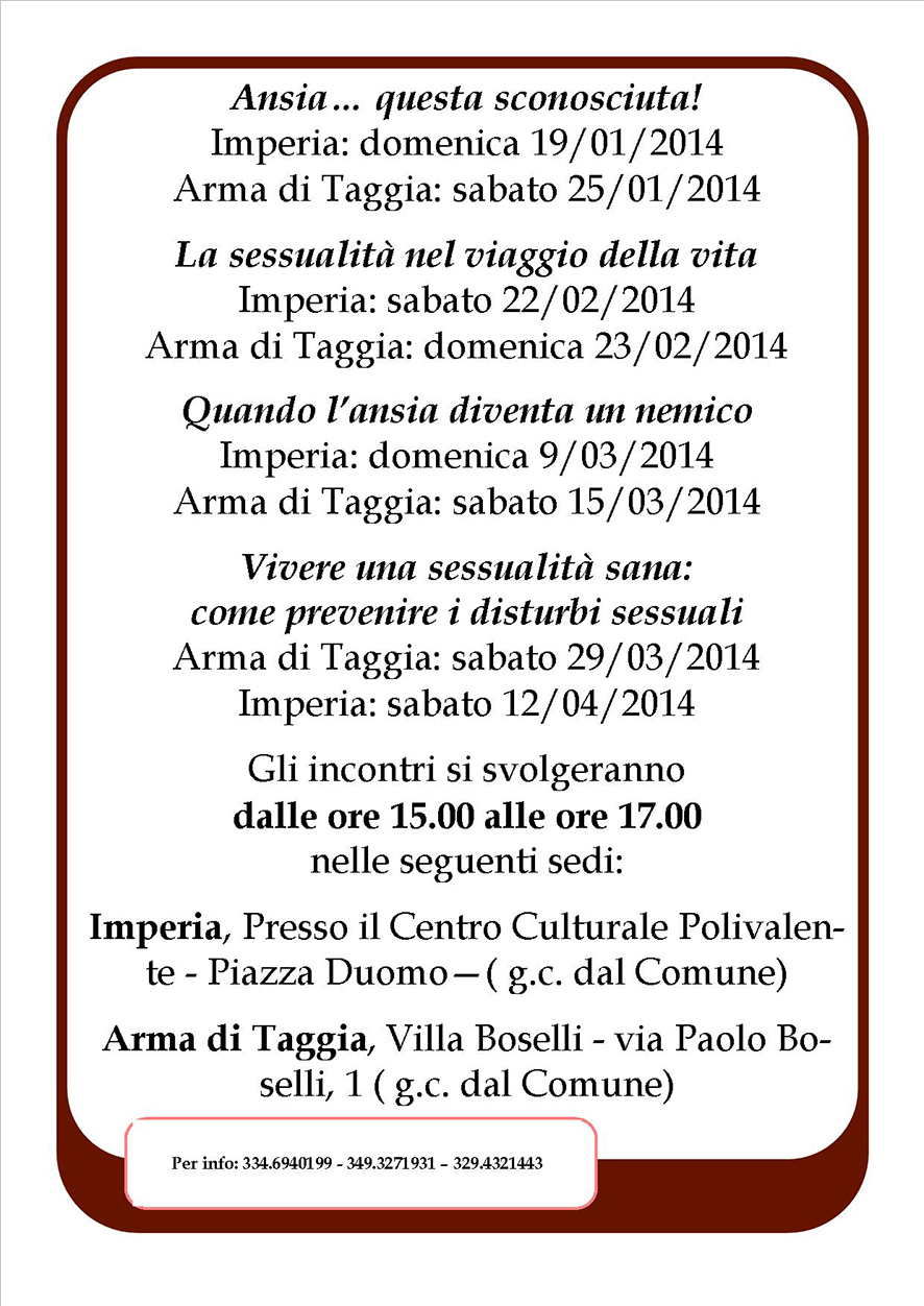 Volantino convegno ansia e sessualita - retro