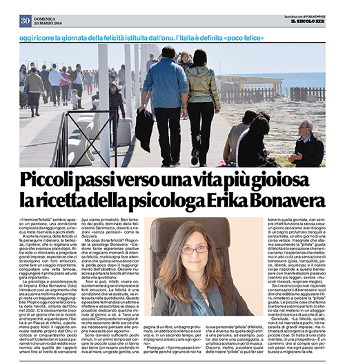 2016A - Il Secolo XIX - giornata felicità 2016