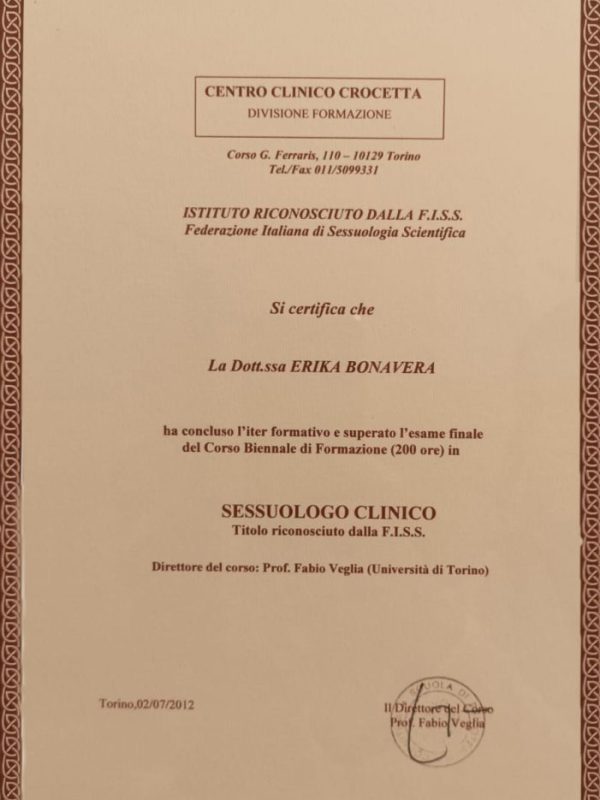 Attestato -sessuologo clinico